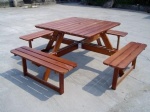 Picnic Table with 4 Benches